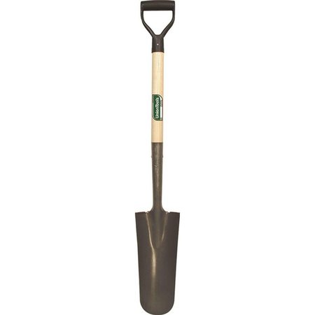 UNION TOOLS Spade Drain Shovel, 27 in L Wood/Poly Handle 47107